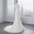 PoemsSongs real photo 2019 new style boat neck beautiful lace wedding dress for wedding Vestido de noiva Mermaid wedding dress