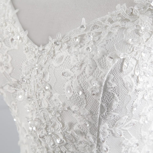 PoemsSongs real photo 2019 new style boat neck beautiful lace wedding dress for wedding Vestido de noiva Mermaid wedding dress