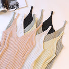 Gold Thread Crop Tops Women 2018 Knitted Tank Tops Sexy Top Vest Summer Camisole Women White Tank Top Fitness Femme Tshirt