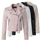 Brand Motorcycle PU Leather Jacket Women Winter And Autumn New Fashion Coat 4 Color Zipper Outerwear jacket New 2019 Coat HOT