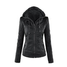 Fashion Women Faux Fur Leather Black Pu Coat Long Sleeve Large Size 3xl 4xl 5xl 6xl 7xl Girls Winter Jacket Female Windbreaker