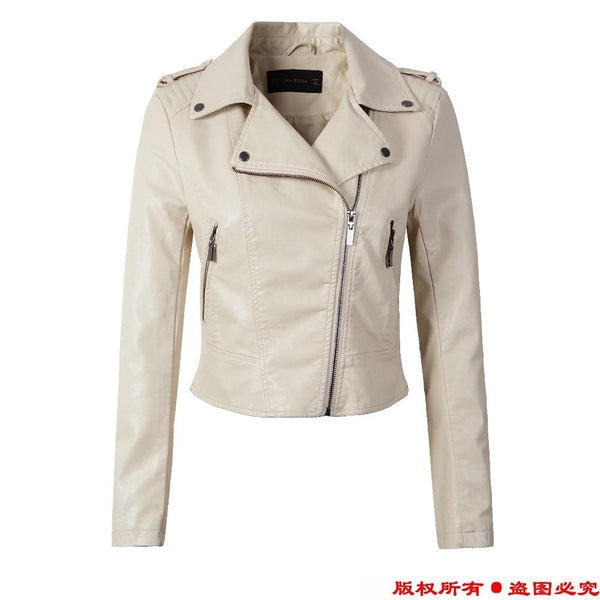 Brand Motorcycle PU Leather Jacket Women Winter And Autumn New Fashion Coat 4 Color Zipper Outerwear jacket New 2019 Coat HOT