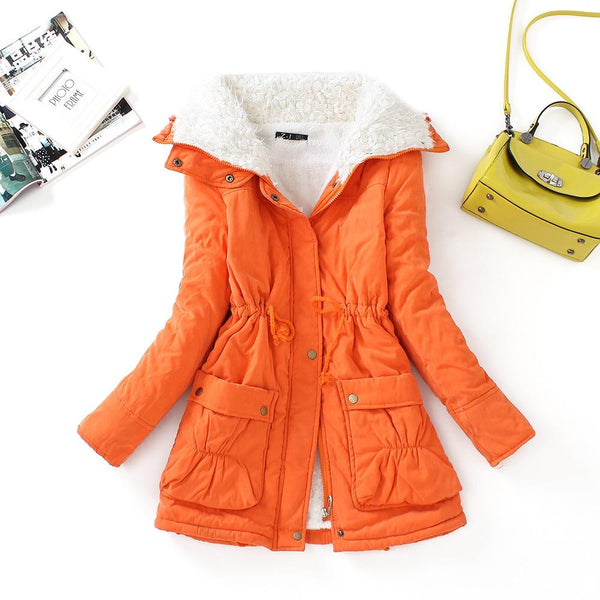 Fitaylor Winter Cotton Coat Women Slim Snow Outwear Medium-long Wadded Jacket Thick Cotton Padded Warm Cotton Parkas