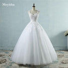 ZJ9076 Ball Gowns Spaghetti Straps White Ivory Tulle Wedding Dresses 2019 with Pearls Bridal Dress Marriage Customer Made Size