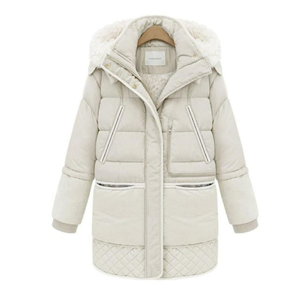 FTLZZ 2019 Winter Women's Jackets Cotton Coat Padded Long Slim Hooded Parkas Female Plus Size Warm Wool Jacket Outwear Clothing