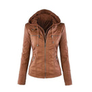 Fashion Women Faux Fur Leather Black Pu Coat Long Sleeve Large Size 3xl 4xl 5xl 6xl 7xl Girls Winter Jacket Female Windbreaker