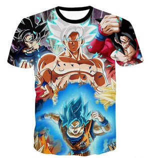 Dragon Ball Z Ultra Instinct God Son Goku Super Saiyan Men Tshirt 3D Printed Summer O-Neck Daily Casual Funny T shirt Plus Size