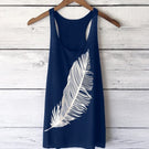 6 colors Tank Tops Women's Summer Feather Print Long Vest Fashion Top Comfortable Hot Sales Clothes