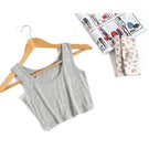 2019 Summer Slim Render Short Top Sexy Women Sleeveless U Croptops Tank Tops Solid Black/White Crop Tops Vest Tube Top 8Color