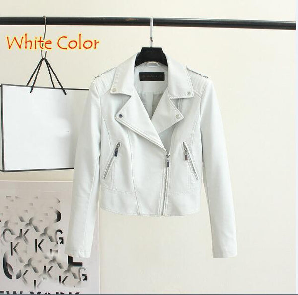 Brand Motorcycle PU Leather Jacket Women Winter And Autumn New Fashion Coat 4 Color Zipper Outerwear jacket New 2019 Coat HOT