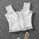 Shintimes 2018 New Summer Autumn Bustier White Black Tank Top Female Sexy Bandage Sleeveless Crop Top Zipper Woman Clothes