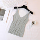 Gold Thread Crop Tops Women 2018 Knitted Tank Tops Sexy Top Vest Summer Camisole Women White Tank Top Fitness Femme Tshirt