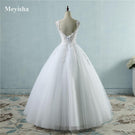 ZJ9076 Ball Gowns Spaghetti Straps White Ivory Tulle Wedding Dresses 2019 with Pearls Bridal Dress Marriage Customer Made Size